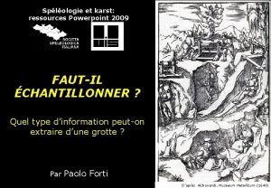 Splologie et karst ressources Powerpoint 2009 FAUTIL CHANTILLONNER