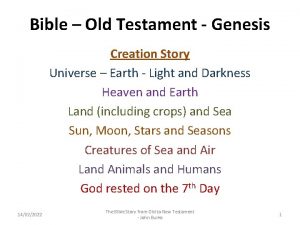 Bible Old Testament Genesis Creation Story Universe Earth