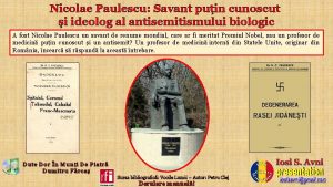 Nicolae Paulescu Savant puin cunoscut i ideolog al