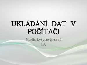 UKLDN DAT V POTAI Marija Lytvynyynov I A