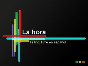 La hora Telling Time en espaol To ask