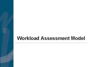 Workload Assessment Model Workload Management in Human Services