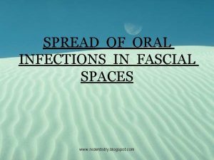 SPREAD OF ORAL INFECTIONS IN FASCIAL SPACES www