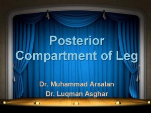 Posterior Compartment of Leg Dr Muhammad Arsalan Dr