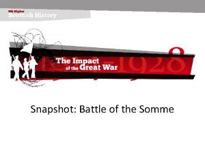 Snapshot Battle of the Somme Battle facts First
