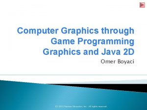 Computer Graphics through Game Programming Graphics and Java