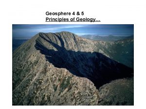 Geosphere 4 5 Principles of Geology Unconformities a
