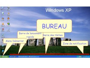 Windows XP BUREAU Barre de lancement Barre des