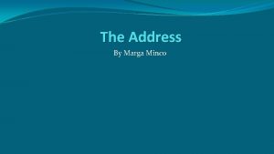 The Address By Marga Minco Author Marga Minco