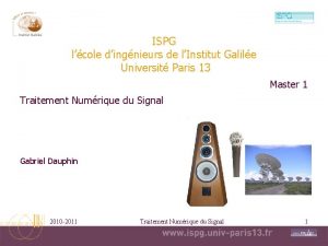 ISPG lcole dingnieurs de lInstitut Galile Universit Paris
