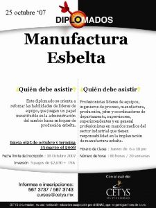 25 octubre 07 Manufactura Esbelta Quin debe asistir