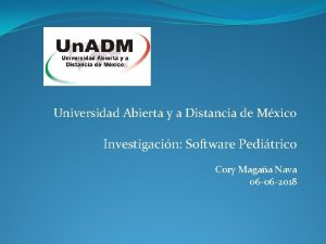 Universidad Abierta y a Distancia de Mxico Investigacin