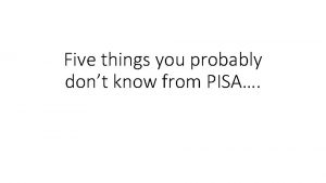 Five things you probably dont know from PISA