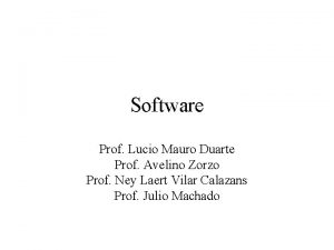 Software Prof Lucio Mauro Duarte Prof Avelino Zorzo