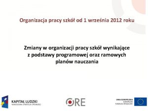 Organizacja pracy szk od 1 wrzenia 2012 roku