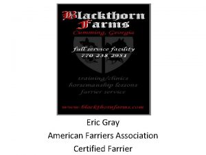 Eric Gray American Farriers Association Certified Farrier Great