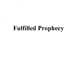 Fulfilled Prophecy In the midnineteenth century German Protestant