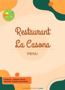 Restaurant La Casona MENU Profesora Pamela Alveal Asistente