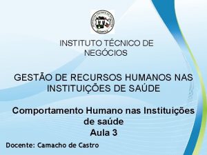 INSTITUTO TCNICO DE NEGCIOS GESTO DE RECURSOS HUMANOS