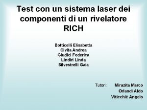 Test con un sistema laser dei componenti di