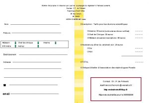 Bulletin dinscription retourner par courrier accompagn du rglement