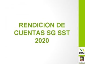 RENDICION DE CUENTAS SG SST 2020 Sistema de