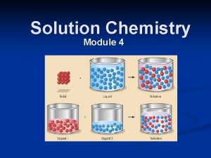 Solution Chemistry Module 4 n A Solutions solution