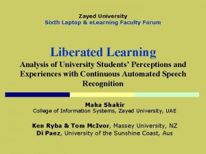 Zayed University Sixth Laptop e Learning Faculty Forum
