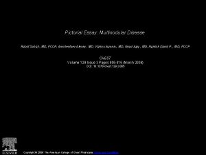 Pictorial Essay Multinodular Disease Raoof Suhail MD FCCP