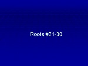 Roots 21 30 chron time chronology n arrangement
