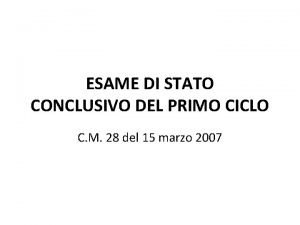 ESAME DI STATO CONCLUSIVO DEL PRIMO CICLO C