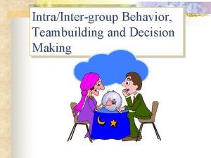 IntraIntergroup Behavior Teambuilding and Decision Making Group Definition