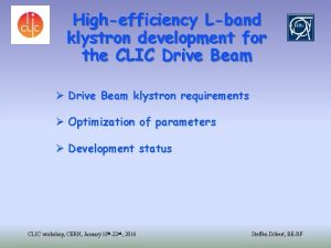 Highefficiency Lband klystron development for the CLIC Drive