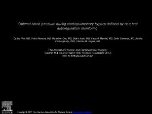 Optimal blood pressure during cardiopulmonary bypass defined by