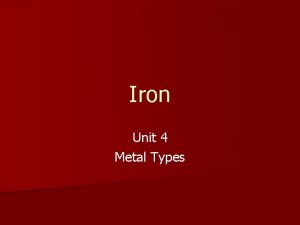 Iron Unit 4 Metal Types Iron Forms n