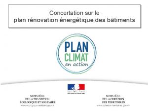 Concertation sur le Titre plan rnovation nergtique des