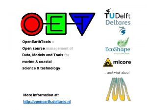 Open Earth Tools Open source management of Data