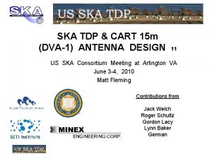 SKA TDP CART 15 m DVA1 ANTENNA DESIGN