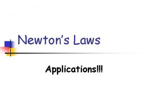 Newtons Laws Applications Friction n n Friction is