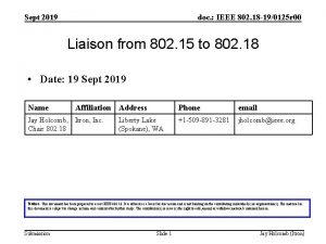 Sept 2019 doc IEEE 802 18 190125 r