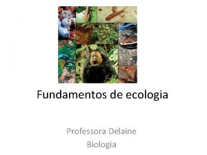 Fundamentos de ecologia Professora Delaine Biologia Ecologia Oicos