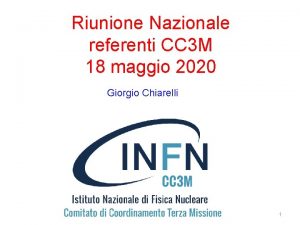 Riunione Nazionale referenti CC 3 M 18 maggio