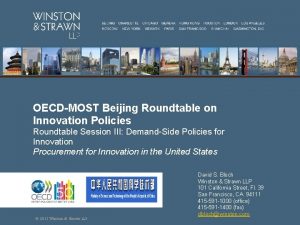 OECDMOST Beijing Roundtable on Innovation Policies Roundtable Session