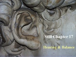 Still Chapter 17 Hearing Balance HEARING 3 main