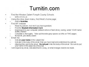 Turnitin com Find the WinstonSalem Forsyth County Schools