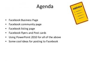 Agenda Facebook Business Page Facebook community page Facebook