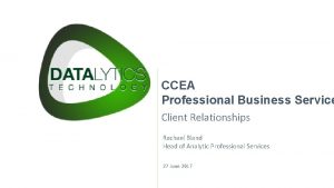 Professional Business Services Workshop CCEA Client Relationships Professional