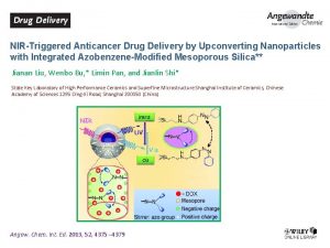 NIRTriggered Anticancer Drug Delivery by Upconverting Nanoparticles with