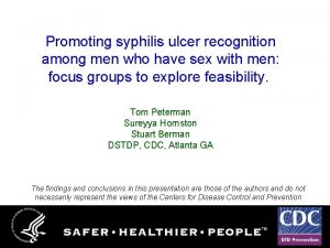 Promoting syphilis ulcer recognition among men who have