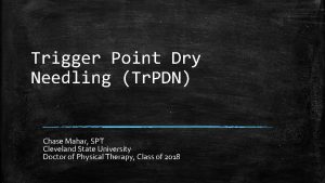 Trigger Point Dry Needling Tr PDN Chase Mahar